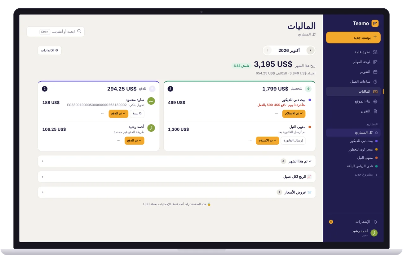صفحة المالية